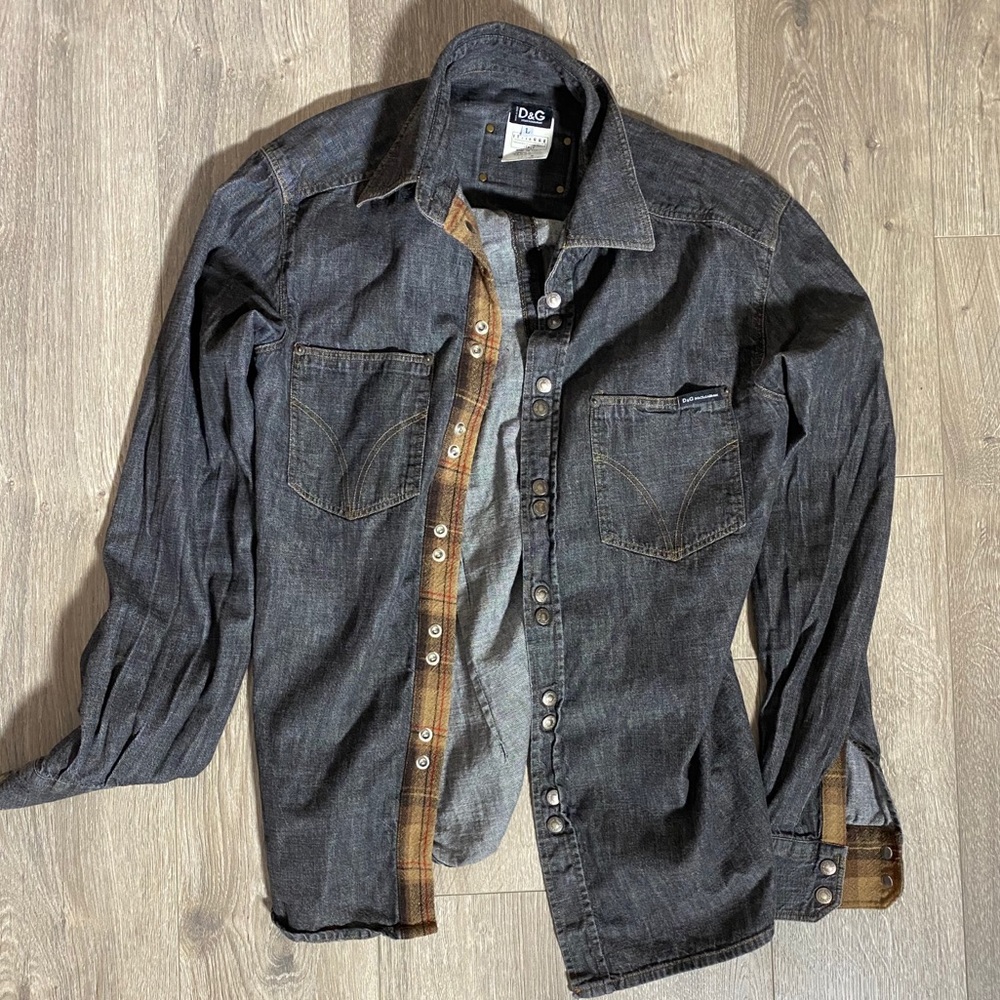 Dolce & Gabbana black denim jacket shirt